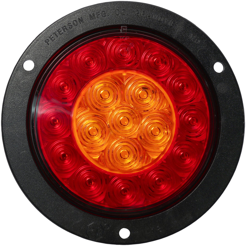 PM 2218A-R LED ECE-Compliant Combination Stop, Rear Turn & Tail Light, red/white combo, flange mount