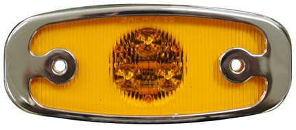 Pierce♡ Piranha® LED V133XA Amber w-Chrome Bezel, 3-Diode