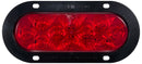 LumenX M823R-10   Red Flange Mount   Oval LED Stop, Turn & Tail Light, AMP