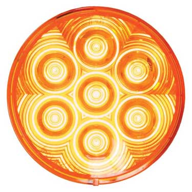 LumenX&reg;   817A-7   Amber Grommet Mount   4" Round LED Front & Rear Turn Signal, AMP