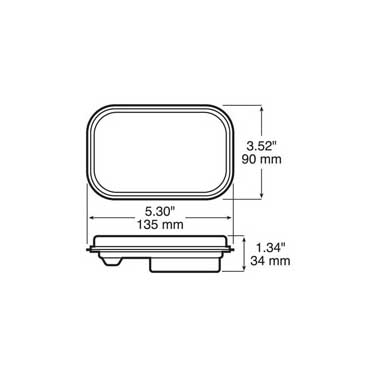 PM   850A-1P   Amber w-Plug   Rectangular LED Amber Rear Turn Signal