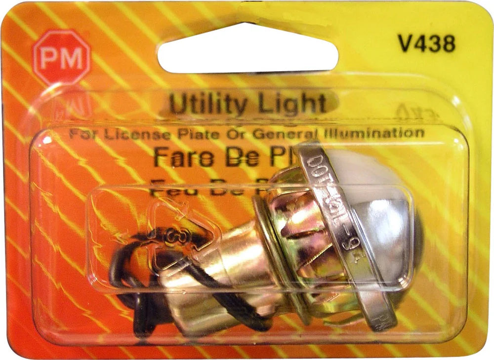 PM 438 Clear Chrome License Plate-Utility Light