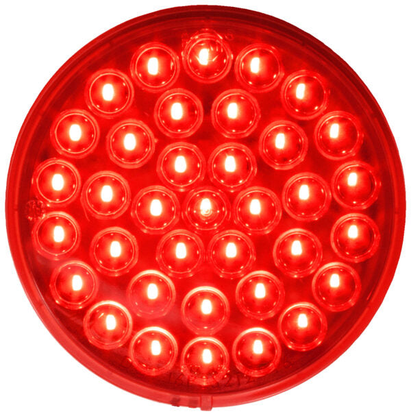 PM M817R-36 LED Stop/Turn/Tail, Round, AMP, Grommet-Mount, 4″, red