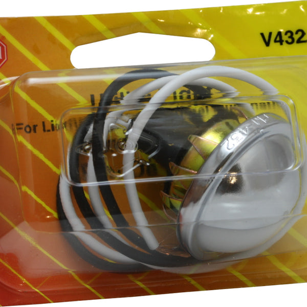 PM V432 Clear Chrome License Plate Utility Light 6 Pcs